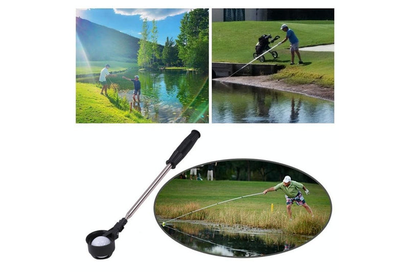 Golf 8 Sections Foldable Antenna Rod Stainless Steel Ball Picker