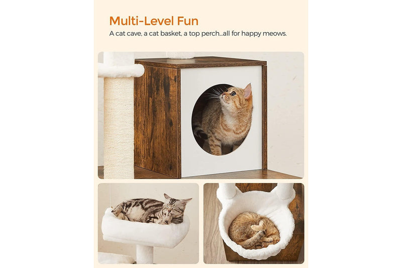 VASAGLE Feandrea 2-in-1 Cat Condo with Scratching Posts