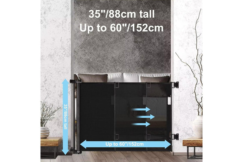 Retractable Mesh Baby Gate - 150cm (White)