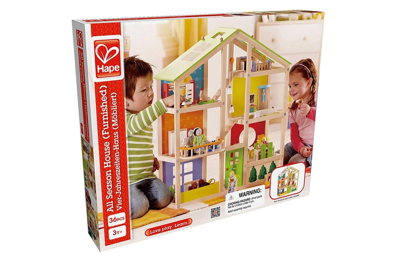 Hape: All Season Wooden Dolls House - Furnished