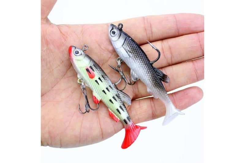 5 Piece Road Sub Bait Lead Fish With Single And Triple Hook 8cm 14g