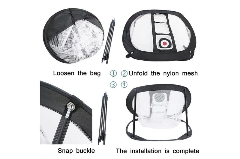 Indoor Golf Practice Net Square Cut Rod Folding Set Net