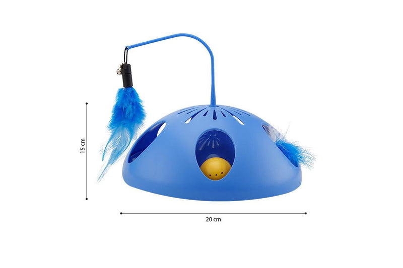 ZOOMIES 3-in-1 Automatic Interactive Cat Toy with Feather and Bell Ball