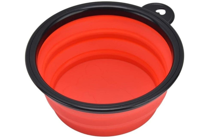 PETSWOL 3-in-1 Dog Leash with Water Bottle & Foldable Bowl - Red