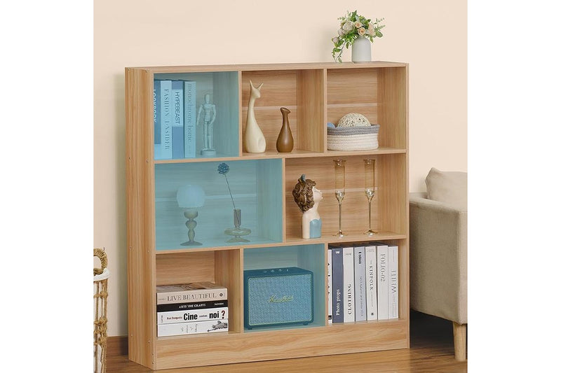 STORFEX 3-Tier Open Bookshelf - Wood