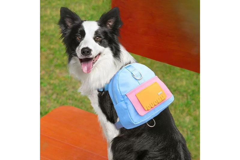 Dog Backpack Harness with D-Ring - Blue