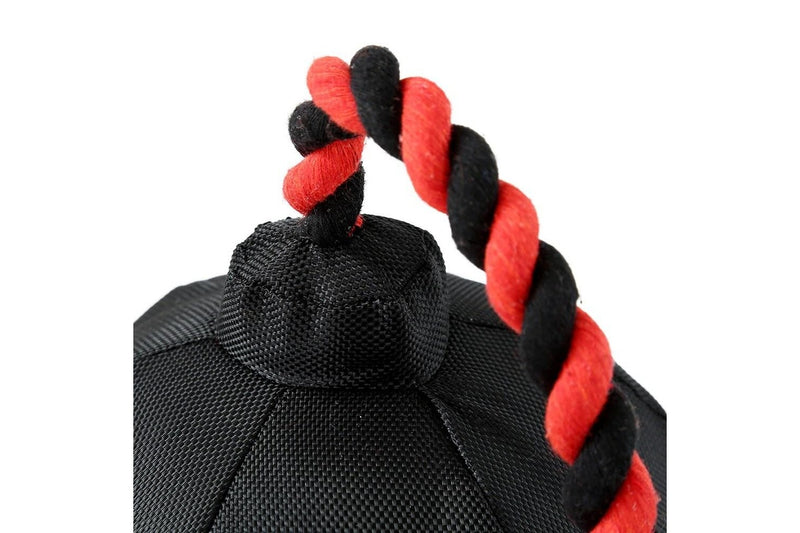 2x Paws & Claws Pet Dog 45cm Bomb-On-A-Rope Oxford w Squeaker Fun Play Toy BLK