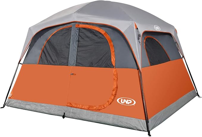 UNP Tents 6 Person Waterproof & Windproof ,Double Layer Family Camping Tent