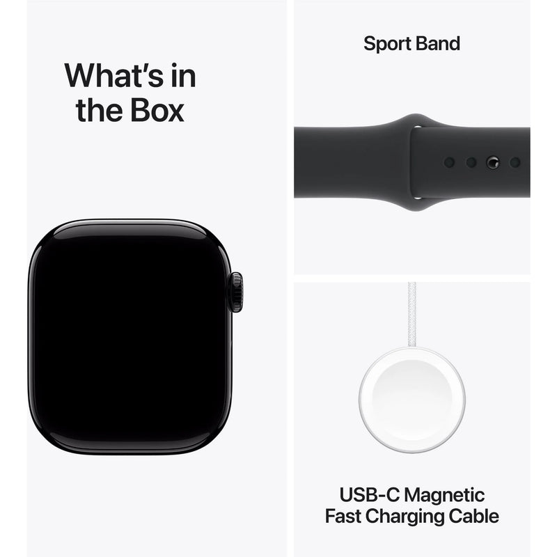 Apple Watch Series 10 GPS + Cellular 46mm Jet Black Aluminium - Sport Band