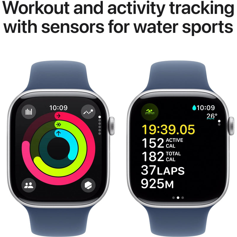 Apple Watch Series 10 GPS + Cellular 46mm Silver Aluminium - Sport Band