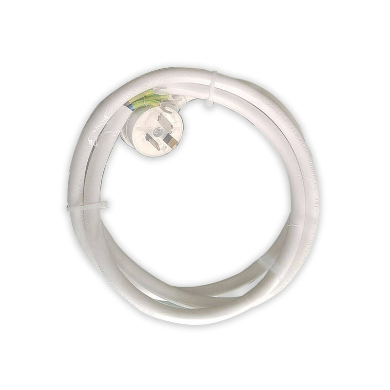 10A Male 3-Pin Side Entry Plug White - 1.5M