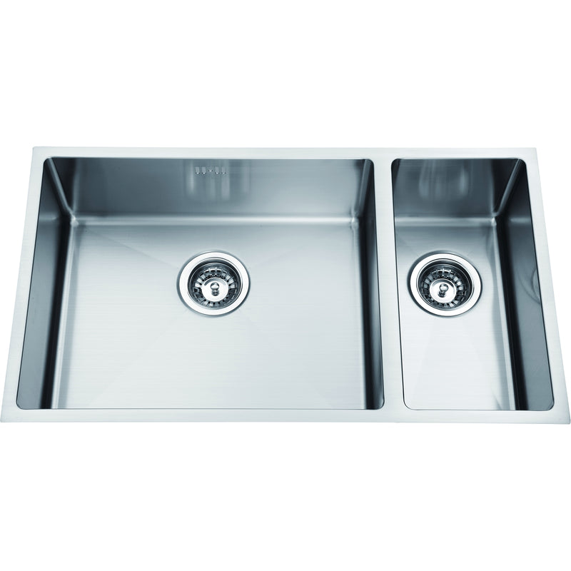 SINX 770 x 440mm Stainless Steel Handmade Double Sink Bowl