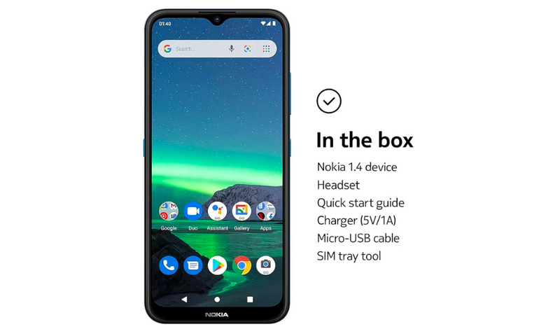 Nokia 1.4 Android smartphone 2021 (Official Australian Version) 4G easy to use mobile phone with 2-day battery, HD+ screen, Camera Go, security updates and expandable storage, FJORD