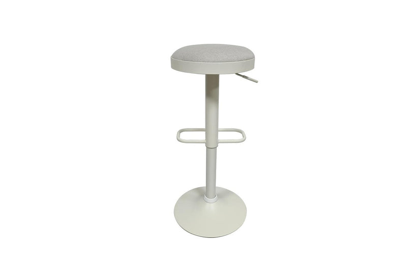 Fraser Country Set of 2 Adjustable Swivel Fabric Round Bar Stool - White/Cream