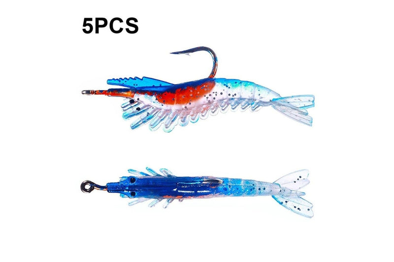 Pack Of 5 6cm 3g Soft Shrimp Lures For Sea Bass