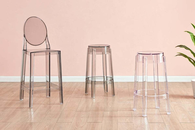 Matt Blatt - Set of 2 Philippe Starck Ghost Barstool Replica (66cm Clear)