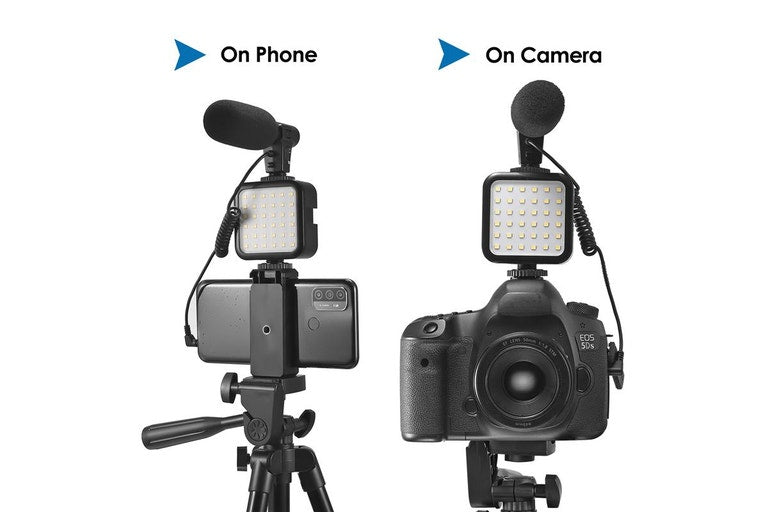 Camera Video & Microphone Kit with LED Light