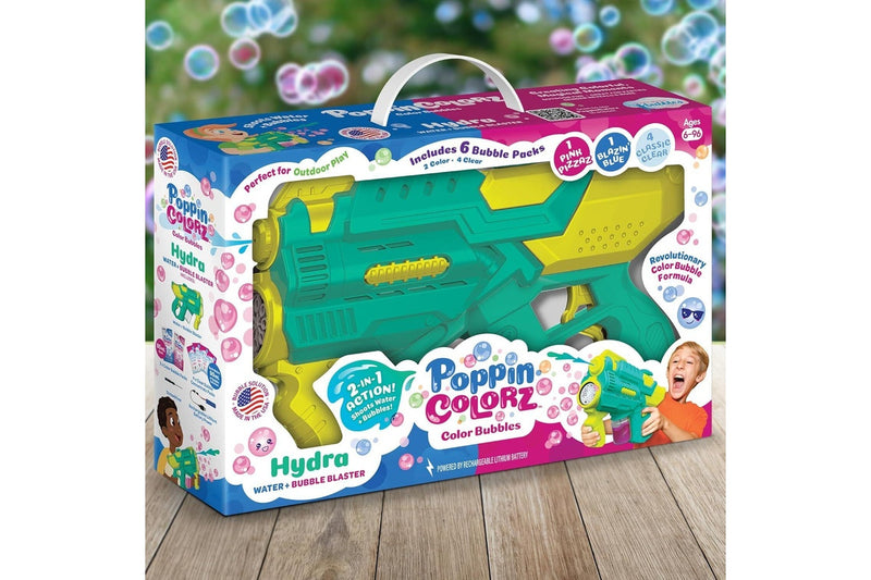 WOWmazing: Giant Bubbles - Poppin Colorz - Hydra 2 in 1 Water & Bubble Blaster