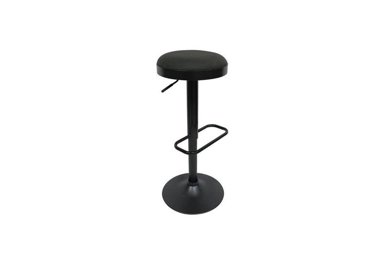 Fraser Country Set of 2 Adjustable Swivel Fabric Round Bar Stool - Black