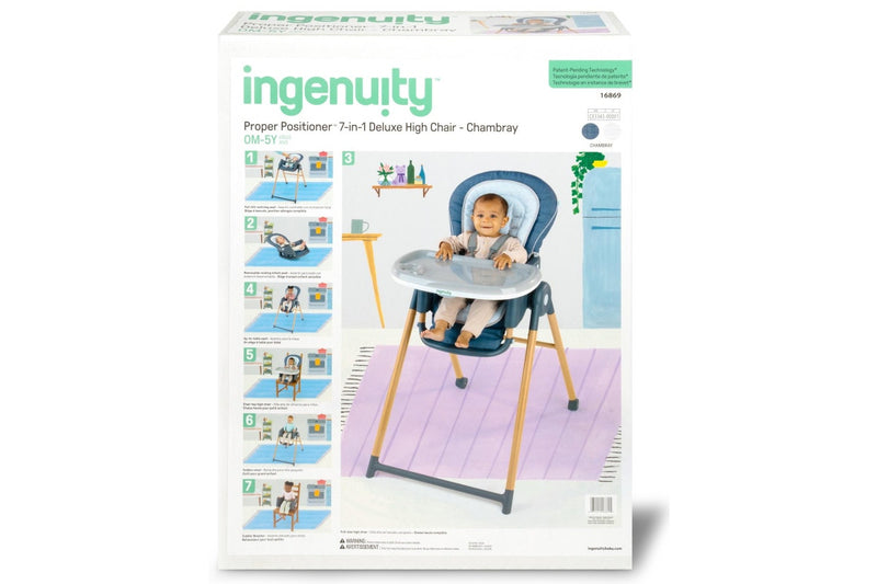 Ingenuity: Proper Positioner 7-in-1 Deluxe High Chair - Chambray