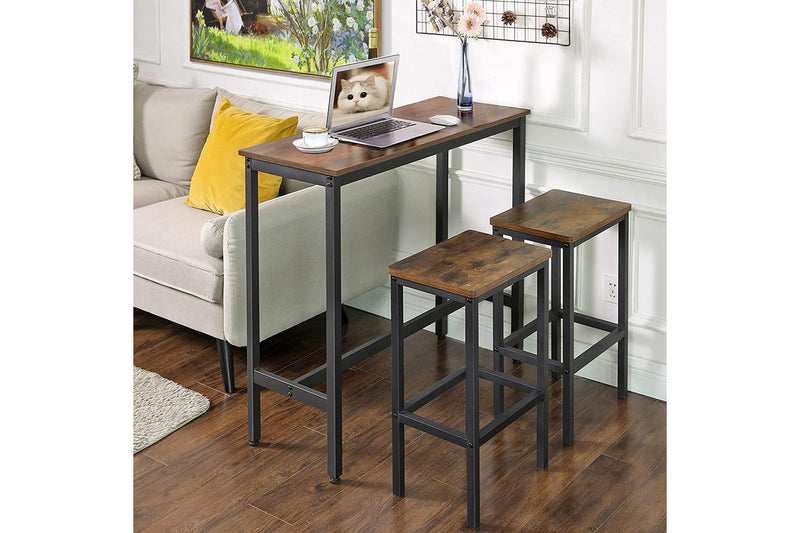 Vasagle Narrow Rectangular Bar Table - Rustic Brown