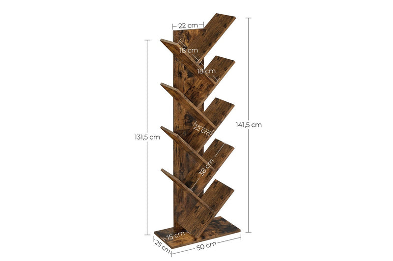 Bookshelves Display Unit Tree-Shaped - Brown