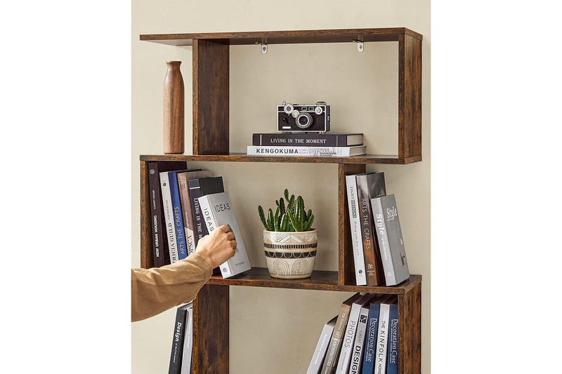 Vasagle Freestanding Decorative Wooden Bookcase - Rustic Brown