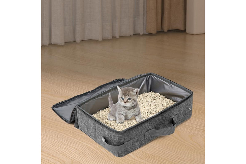 Zoomies Portable Cat Litter Box with Leak-Resistant Zipped Lid