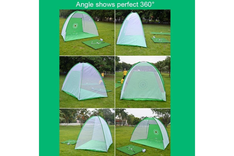 Golf Training Aids Indoor Sports Hitting Practice Net 2M With Cut Rods Hole Green