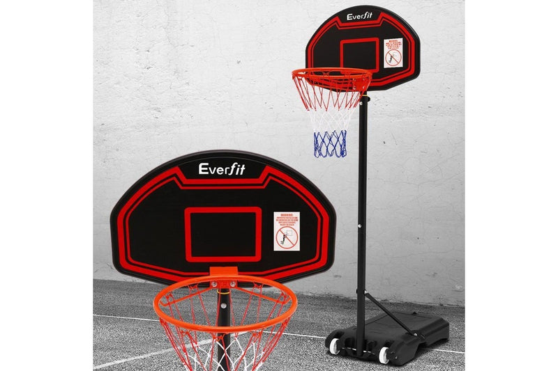 Everfit 2.1m Adjustable Portable Basketball Stand Hoop System Rim Black