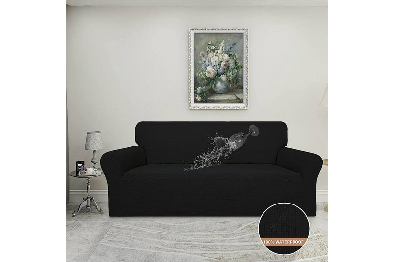 Stretch Sofa Slipcover - Black (4-Seat)