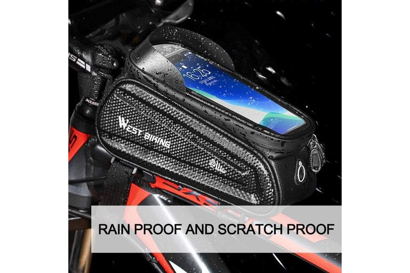 Bike Accessories Tube Mobile Phone Bag Pannier Waterproof Bicycle Cycling Storage - Black - Set Of 1