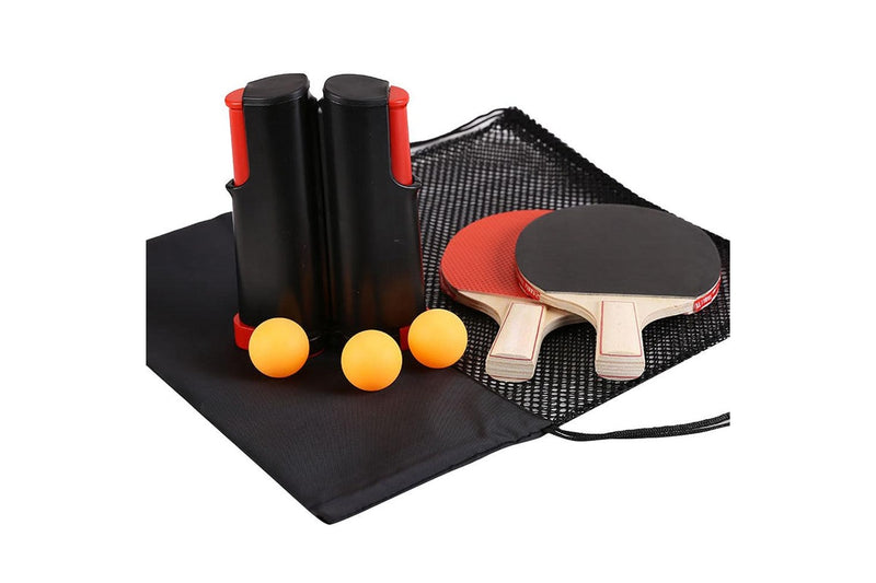 Portable Ping Pong Paddle Set Table Tennis Set with Retractable Net for Indoor Outdoor Games