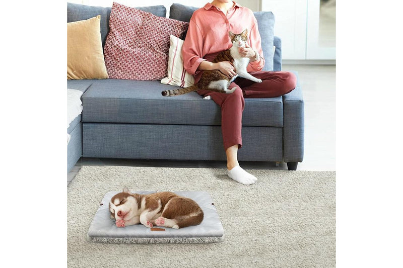 2-in-1 All Seasons Soft Waterproof-Lined Pet Beds - Gray