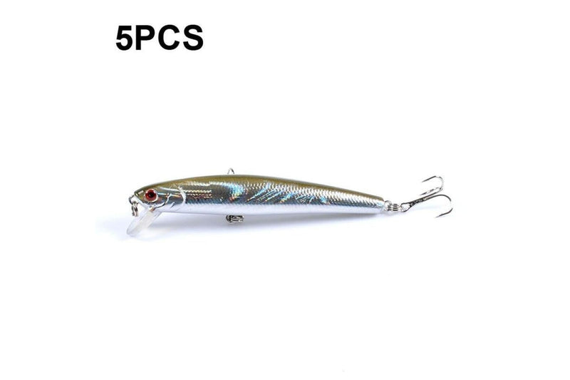 5 Piece Minnow Bionic Fake Bait 9.6cm/9.8g Plastic Floating Hard Bait