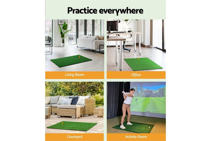 Golf Hitting Mat Portable Driving Range Practice Training Aid 80x60cm