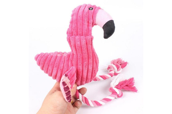 Plush Flamingo Dog Shaker Toy - Standard - Set Of 1