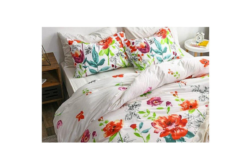 Floral Printed Duvet Cover & Pillowcase Bedding Set