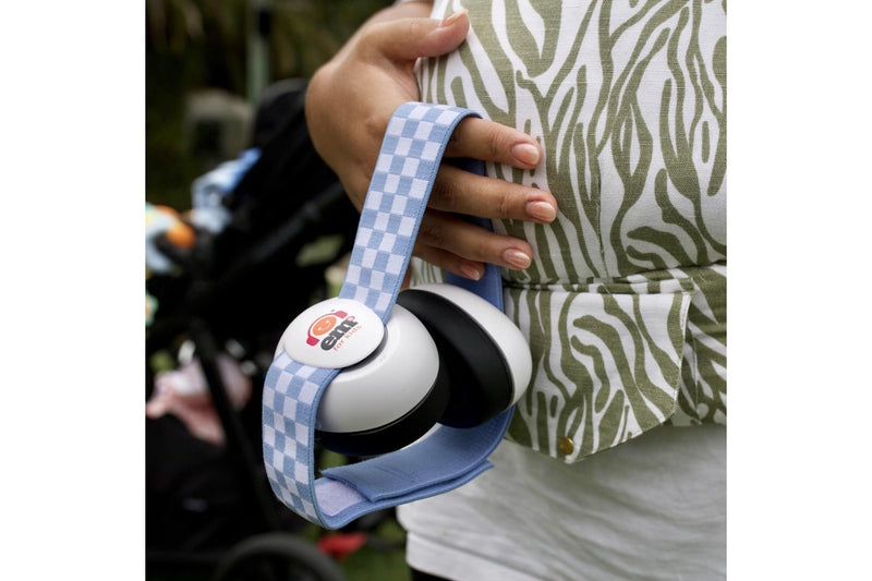 Em's for Kids: Baby Earmuffs - White/Blue Racer