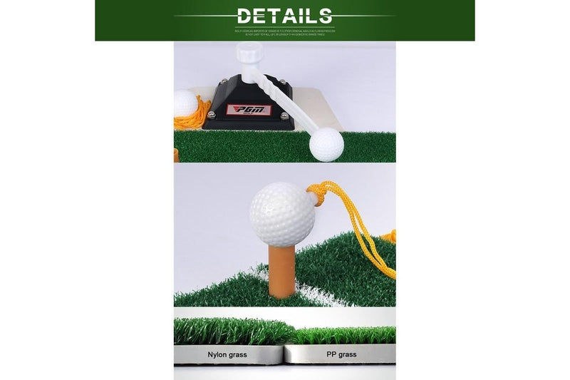 Golf 66 Grass Putting Mat Push Rod Trainer - Size 48X23Cm Black