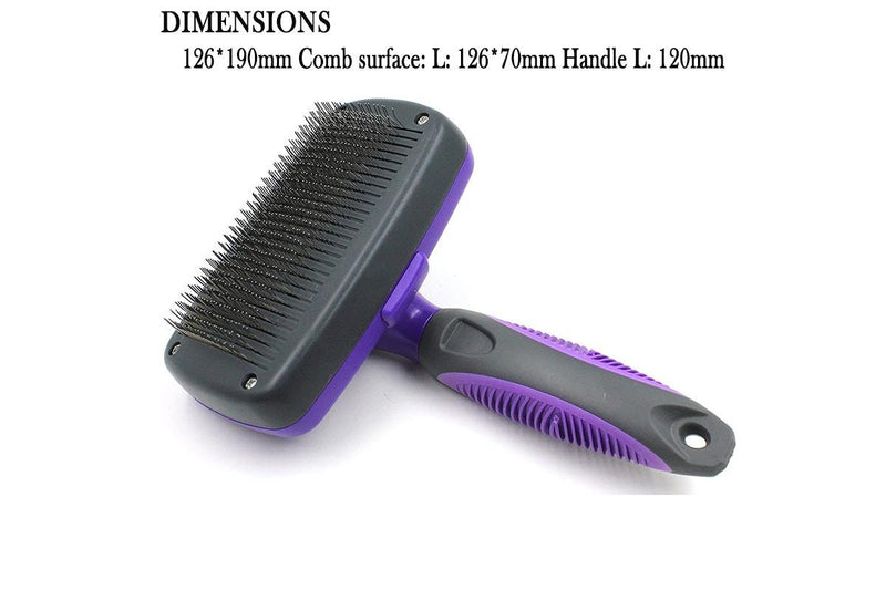 Self-Cleaning Retractable Hair Brush - For Cats & Dogs (Purple)