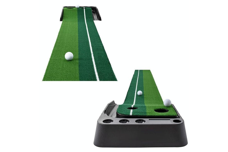 Golf Mini Putting Mat Push Rod Trainer 2.5M Without Auto Ball Return Fairway Green