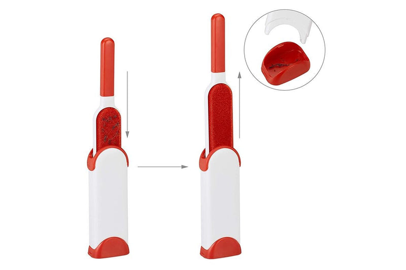 PETSWOL Double-Sided Pet Hair And Lint Removal Brush Set - Red (Set of 2)