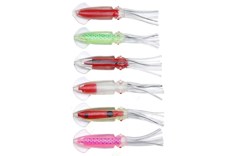 6 Piece Colourful Octopus Fake Bait Set 12cm/15cm