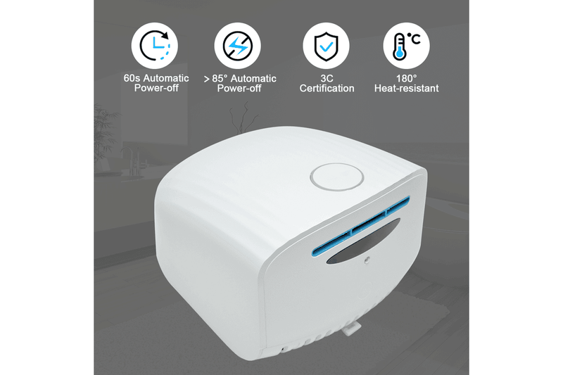 1200W 220V Electric Powerful Wall Mounted Automatic Hand Dryer IPX4 Waterproof Noise-Reducing Vent Quick Drying White Fit for Household Commercial Hotel