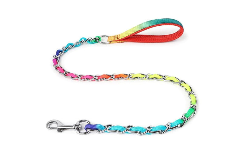 Sturdy Stainless Steel Metal Chain Dog Collar Lead Set For Small Medium And Large Dogs