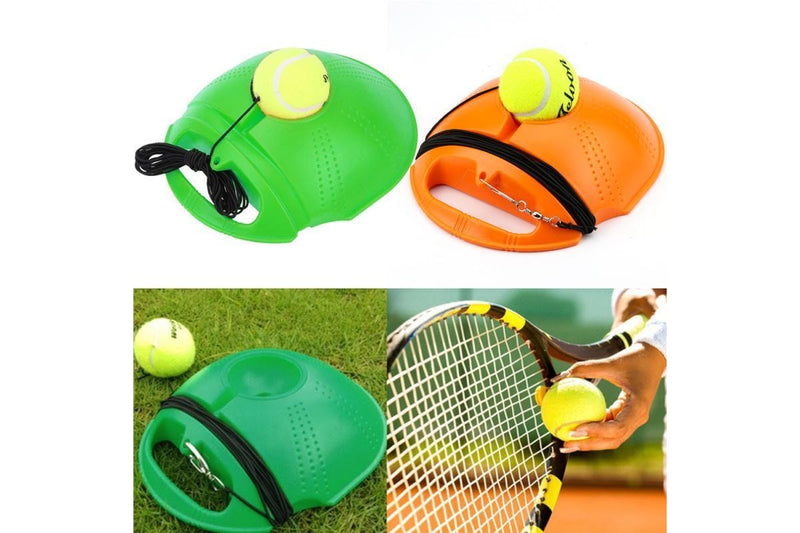 Solo Tennis Trainer With Balls Rebound Practice Training Exercise Home Fitness - Orange