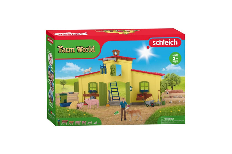 92pc Schleich Large Farm w Animals & Accessories Kids Figure Toy Play Set 3+