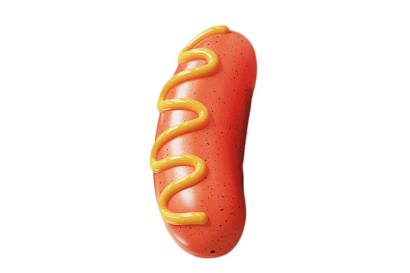 Tough Rubber Dog Chew Toy Squeaky Grilled Sausage Design