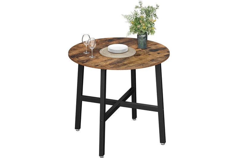 Vasagle Round Dining Table - Rustic Brown